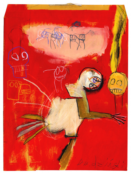 Koperta XVI&nbsp;&nbsp;&nbsp;&nbsp;1999&nbsp;&nbsp;&nbsp;&nbsp;akryl i kredka olejowa na kopercie manila&nbsp;&nbsp;&nbsp;&nbsp;71,5 x 49,5cm
