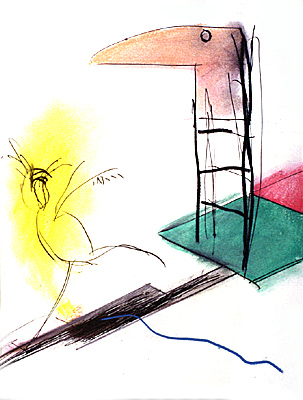 Zastraszający robal 2&nbsp;&nbsp;&nbsp;&nbsp;1989&nbsp;&nbsp;&nbsp;&nbsp;kredka olejowa&nbsp;&nbsp;&nbsp;&nbsp;30,5 x 24cm
