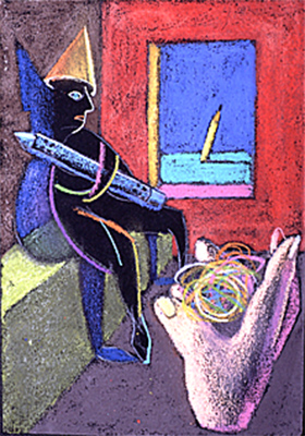 Poczekalnia&nbsp;&nbsp;&nbsp;&nbsp;1992&nbsp;&nbsp;&nbsp;&nbsp;kredka olejowa&nbsp;&nbsp;&nbsp;&nbsp;30,5 x 24cm