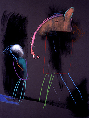 Elephantiasis&nbsp;&nbsp;&nbsp;&nbsp;1990&nbsp;&nbsp;&nbsp;&nbsp;kredka olejowa, pastel i klej&nbsp;&nbsp;&nbsp;&nbsp;70 x 50cm