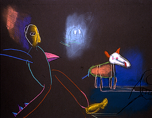 Pomiędzy IV&nbsp;&nbsp;&nbsp;&nbsp;1991&nbsp;&nbsp;&nbsp;&nbsp;kredka olejowa i pastel&nbsp;&nbsp;&nbsp;&nbsp;50 x 65cm