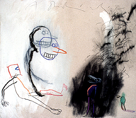 W poszukiwaniu rodowodu&nbsp;&nbsp;&nbsp;&nbsp;1990&nbsp;&nbsp;&nbsp;&nbsp;kredka olejowa i pastel&nbsp;&nbsp;&nbsp;&nbsp;50 x 65cm