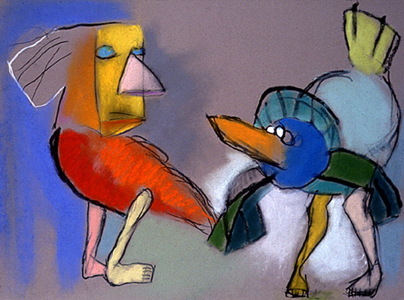 Po ptakach II A&nbsp;&nbsp;&nbsp;&nbsp;1992&nbsp;&nbsp;&nbsp;&nbsp;pastel i kredka olejowa&nbsp;&nbsp;&nbsp;&nbsp;50 x 65cm