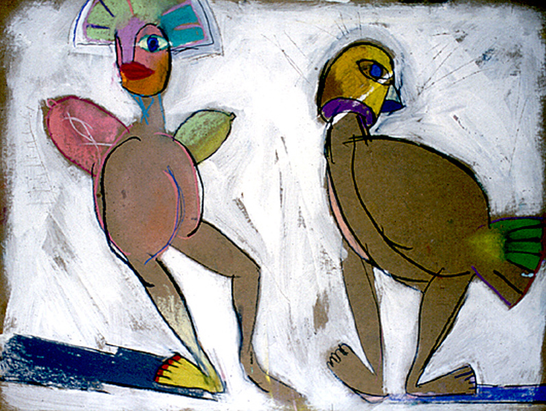 Please, allow me...&nbsp;&nbsp;&nbsp;&nbsp;1991&nbsp;&nbsp;&nbsp;&nbsp;akryl i kredka olejowa na tekturze&nbsp;&nbsp;&nbsp;&nbsp;76 x 101cm