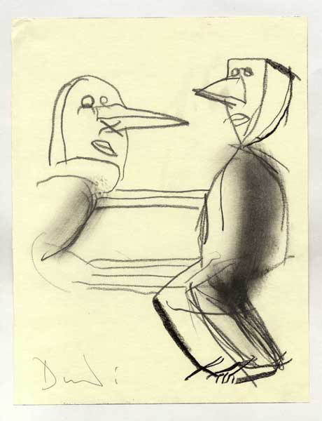 Po ptakach...&nbsp;&nbsp;&nbsp;&nbsp;1997&nbsp;&nbsp;&nbsp;&nbsp;grafit i kredka olejowa&nbsp;&nbsp;&nbsp;&nbsp;31 x 24,5cm