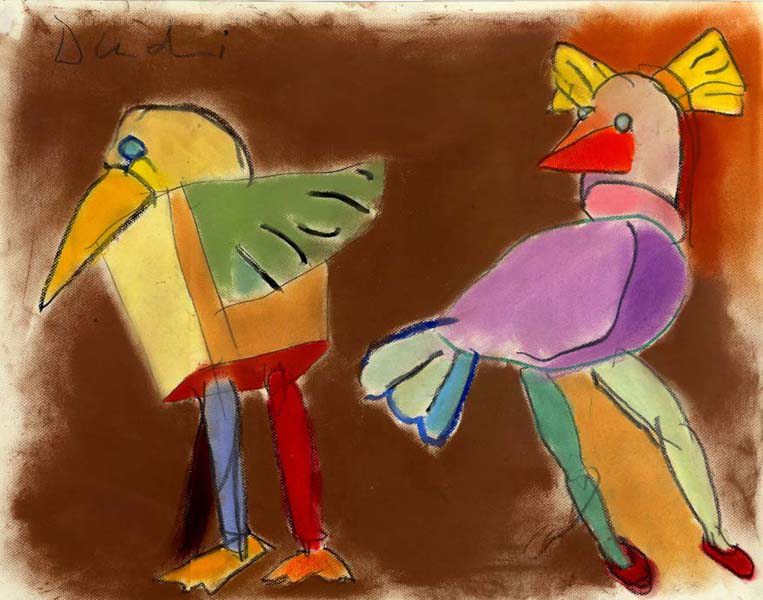 Po ptakach XXXIV&nbsp;&nbsp;&nbsp;&nbsp;2006&nbsp;&nbsp;&nbsp;&nbsp;pastel i kredka olejowa&nbsp;&nbsp;&nbsp;&nbsp;50 x 70cm