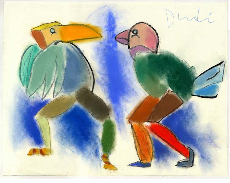 Po ptakach XXXVIII&nbsp;&nbsp;&nbsp;&nbsp;2006&nbsp;&nbsp;&nbsp;&nbsp;pastel i kredka olejowa&nbsp;&nbsp;&nbsp;&nbsp;50 x 70cm