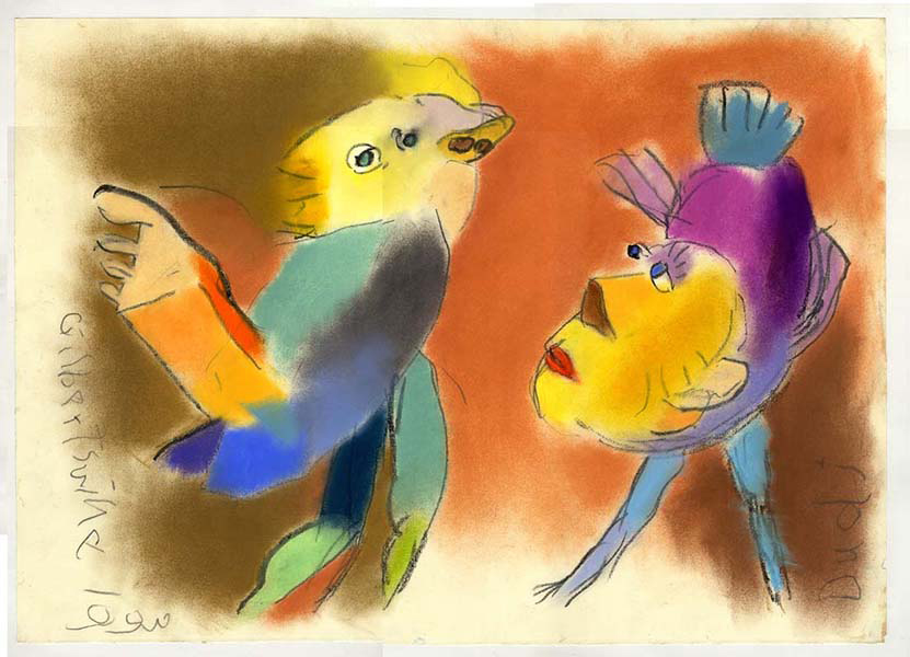 Po ptakach XL&nbsp;&nbsp;&nbsp;&nbsp;2006&nbsp;&nbsp;&nbsp;&nbsp;pastel i kredka olejowa&nbsp;&nbsp;&nbsp;&nbsp;50 x 70cm