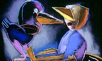 Po ptakach XXIV&nbsp;&nbsp;&nbsp;&nbsp;kredka olejowa&nbsp;&nbsp;&nbsp;&nbsp;50 x 70cm