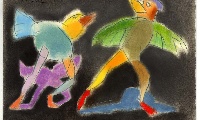 Po ptakach XLI&nbsp;&nbsp;&nbsp;&nbsp;pastel i kredka olejowa&nbsp;&nbsp;&nbsp;&nbsp;50 x 70cm