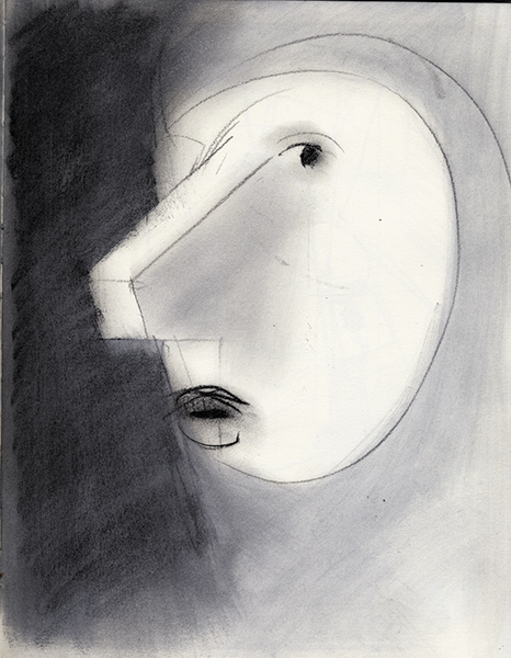 Portret z niepamięci #12&nbsp;&nbsp;&nbsp;&nbsp;1990 - 1999&nbsp;&nbsp;&nbsp;&nbsp;kredka olejowa&nbsp;&nbsp;&nbsp;&nbsp;31 x 24cm