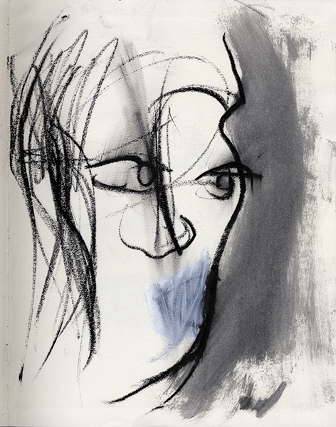 Portret z niepamięci #13&nbsp;&nbsp;&nbsp;&nbsp;1990 - 1999&nbsp;&nbsp;&nbsp;&nbsp;kredka olejowa&nbsp;&nbsp;&nbsp;&nbsp;31 x 24cm