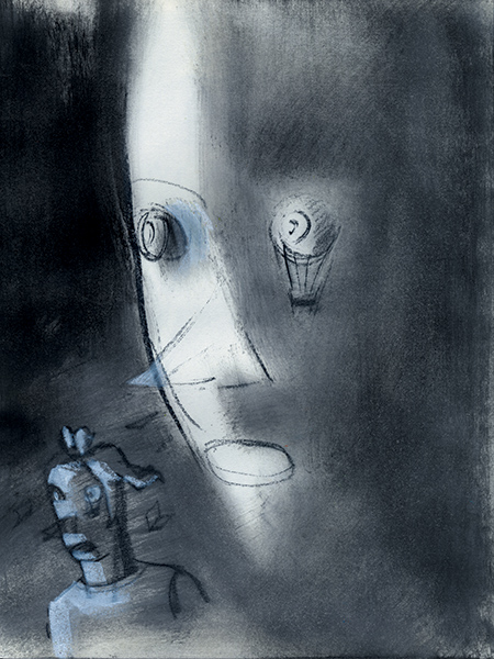 Portret z niepamięci #18&nbsp;&nbsp;&nbsp;&nbsp;1990 - 1999&nbsp;&nbsp;&nbsp;&nbsp;kredka olejowa&nbsp;&nbsp;&nbsp;&nbsp;31 x 24cm