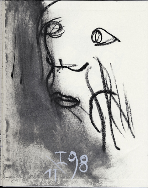 Portret z niepamięci #19&nbsp;&nbsp;&nbsp;&nbsp;1990 - 1999&nbsp;&nbsp;&nbsp;&nbsp;kredka olejowa&nbsp;&nbsp;&nbsp;&nbsp;31 x 24cm
