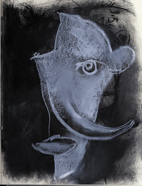Portret z niepamięci #27&nbsp;&nbsp;&nbsp;&nbsp;1990 - 1999&nbsp;&nbsp;&nbsp;&nbsp;kredka olejowa&nbsp;&nbsp;&nbsp;&nbsp;31 x 24cm