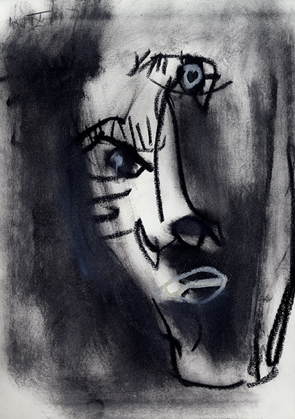 Portret z niepamięci #36&nbsp;&nbsp;&nbsp;&nbsp;1990 - 1999&nbsp;&nbsp;&nbsp;&nbsp;kredka olejowa&nbsp;&nbsp;&nbsp;&nbsp;31 x 24cm