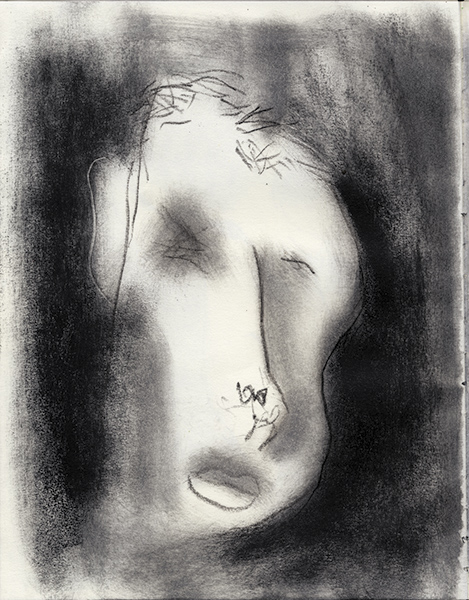 Portret z niepamięci #4&nbsp;&nbsp;&nbsp;&nbsp;1990 - 1999&nbsp;&nbsp;&nbsp;&nbsp;kredka olejowa&nbsp;&nbsp;&nbsp;&nbsp;31 x 24cm