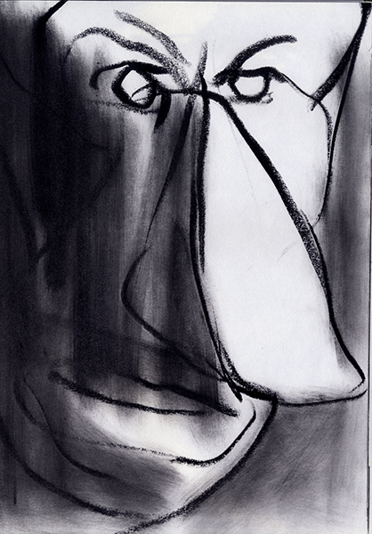 Portret z niepamięci #40&nbsp;&nbsp;&nbsp;&nbsp;1990 - 1999&nbsp;&nbsp;&nbsp;&nbsp;kredka olejowa&nbsp;&nbsp;&nbsp;&nbsp;31 x 24cm