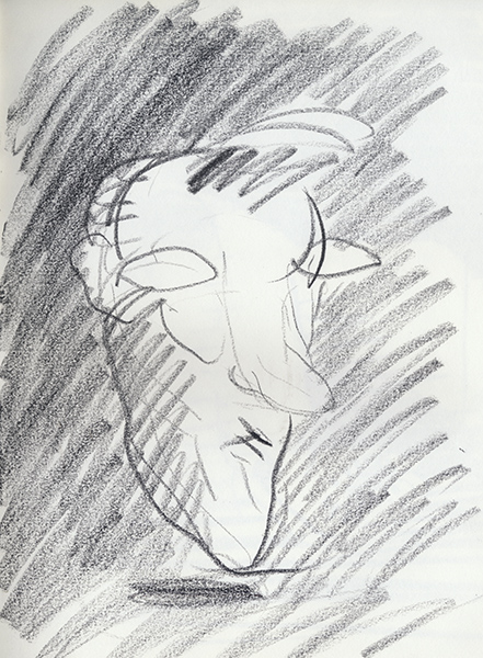 Portret z niepamięci #44&nbsp;&nbsp;&nbsp;&nbsp;1990 - 1999&nbsp;&nbsp;&nbsp;&nbsp;kredka olejowa&nbsp;&nbsp;&nbsp;&nbsp;31 x 24cm