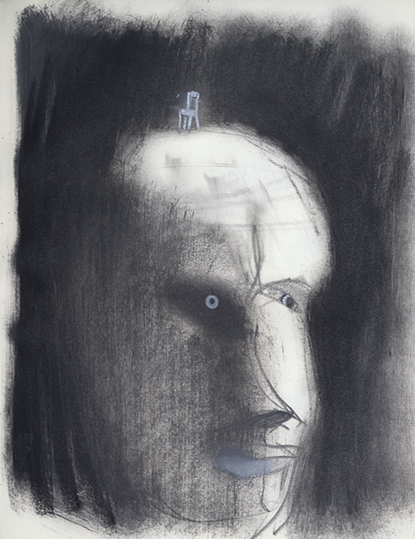 Portret z niepamięci #45&nbsp;&nbsp;&nbsp;&nbsp;1990 - 1999&nbsp;&nbsp;&nbsp;&nbsp;kredka olejowa&nbsp;&nbsp;&nbsp;&nbsp;31 x 24cm