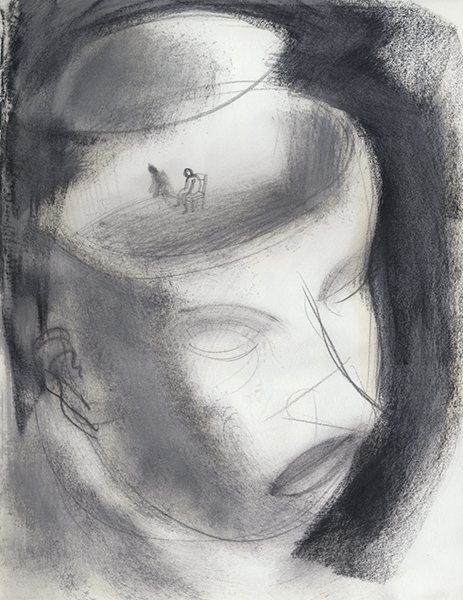 Portret z niepamięci #46&nbsp;&nbsp;&nbsp;&nbsp;1990 - 1999&nbsp;&nbsp;&nbsp;&nbsp;kredka olejowa&nbsp;&nbsp;&nbsp;&nbsp;31 x 24cm
