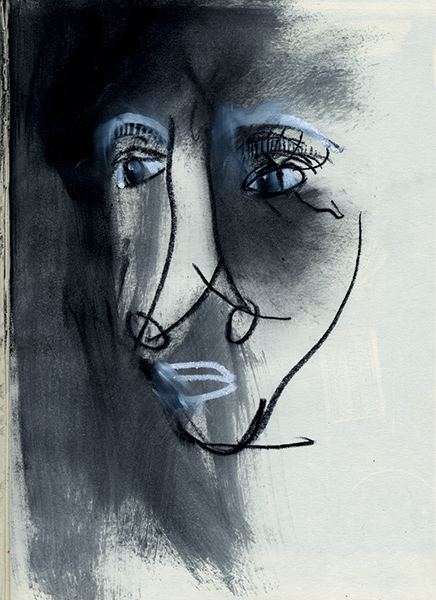Portret z niepamięci #8&nbsp;&nbsp;&nbsp;&nbsp;1990 - 1999&nbsp;&nbsp;&nbsp;&nbsp;kredka olejowa&nbsp;&nbsp;&nbsp;&nbsp;31 x 24cm